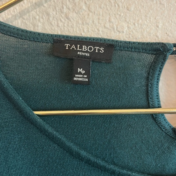 Talbots Teal Blouse with Gathered Sleeves - Picture 2 of 4